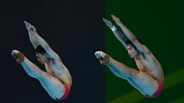 十四運會跳水男雙3米跳板奧運冠軍組合謝思埸/王宗源輕鬆奪冠  