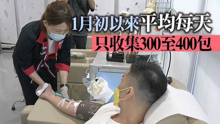指血液庫存只有3至4日存量 紅十字會籲市民踴躍捐血