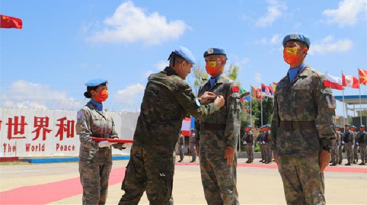 中國第20批赴黎維和部隊全體官兵榮獲聯合國「和平勳章」