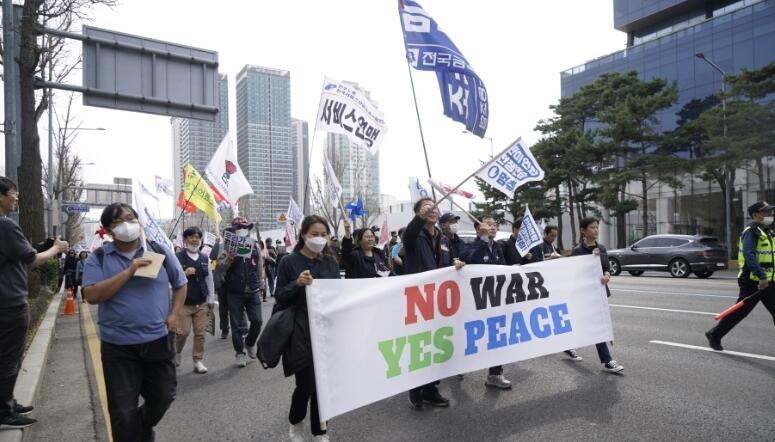 韓美啟動大規模聯合軍演 民間團體集會抗議