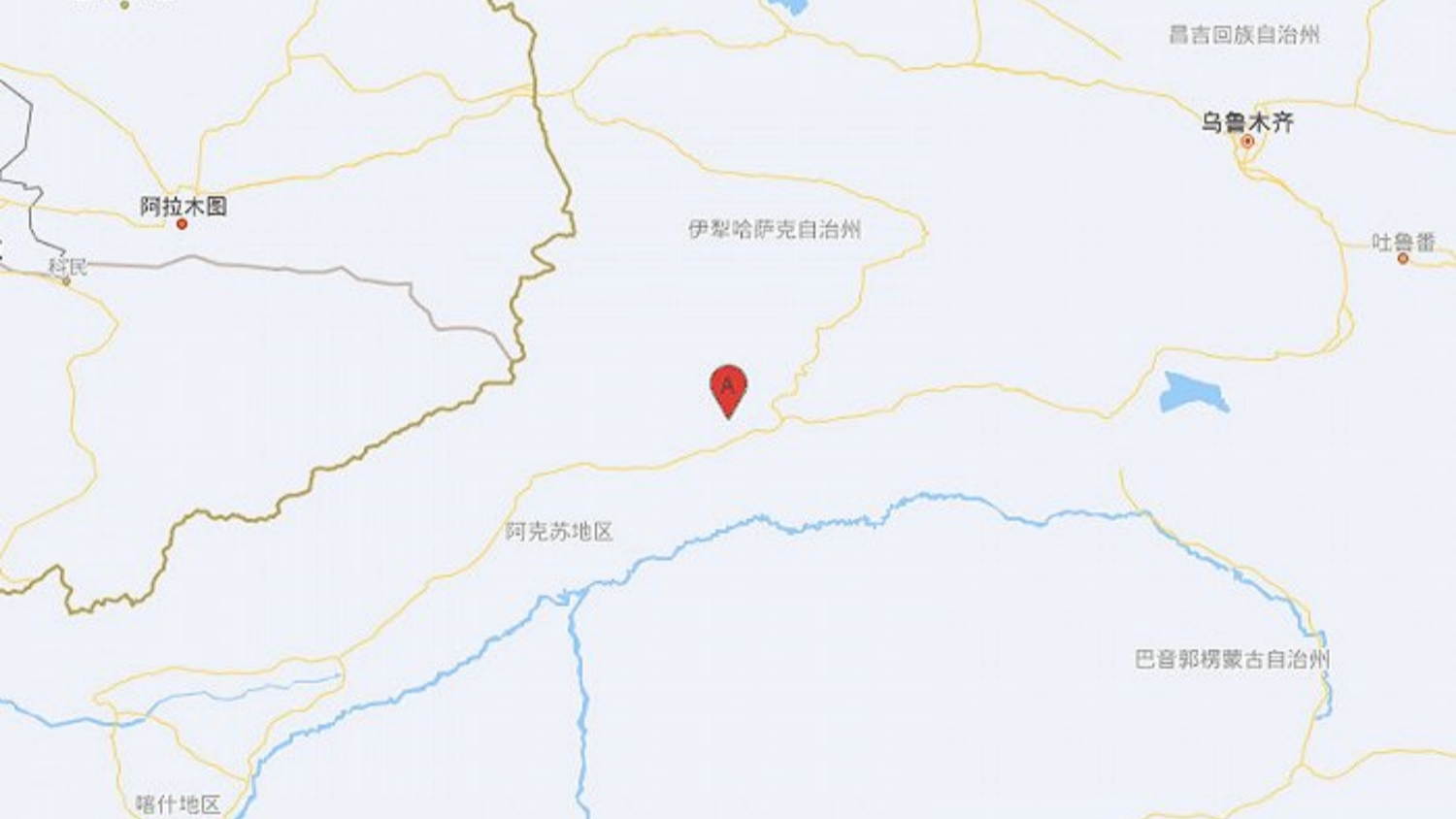 新疆阿克蘇地區拜城縣附近發生5.1級左右地震
