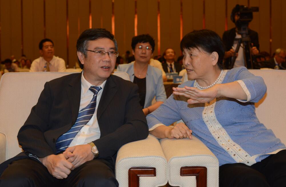 論壇間隙,張梅穎與陳寅親切交談