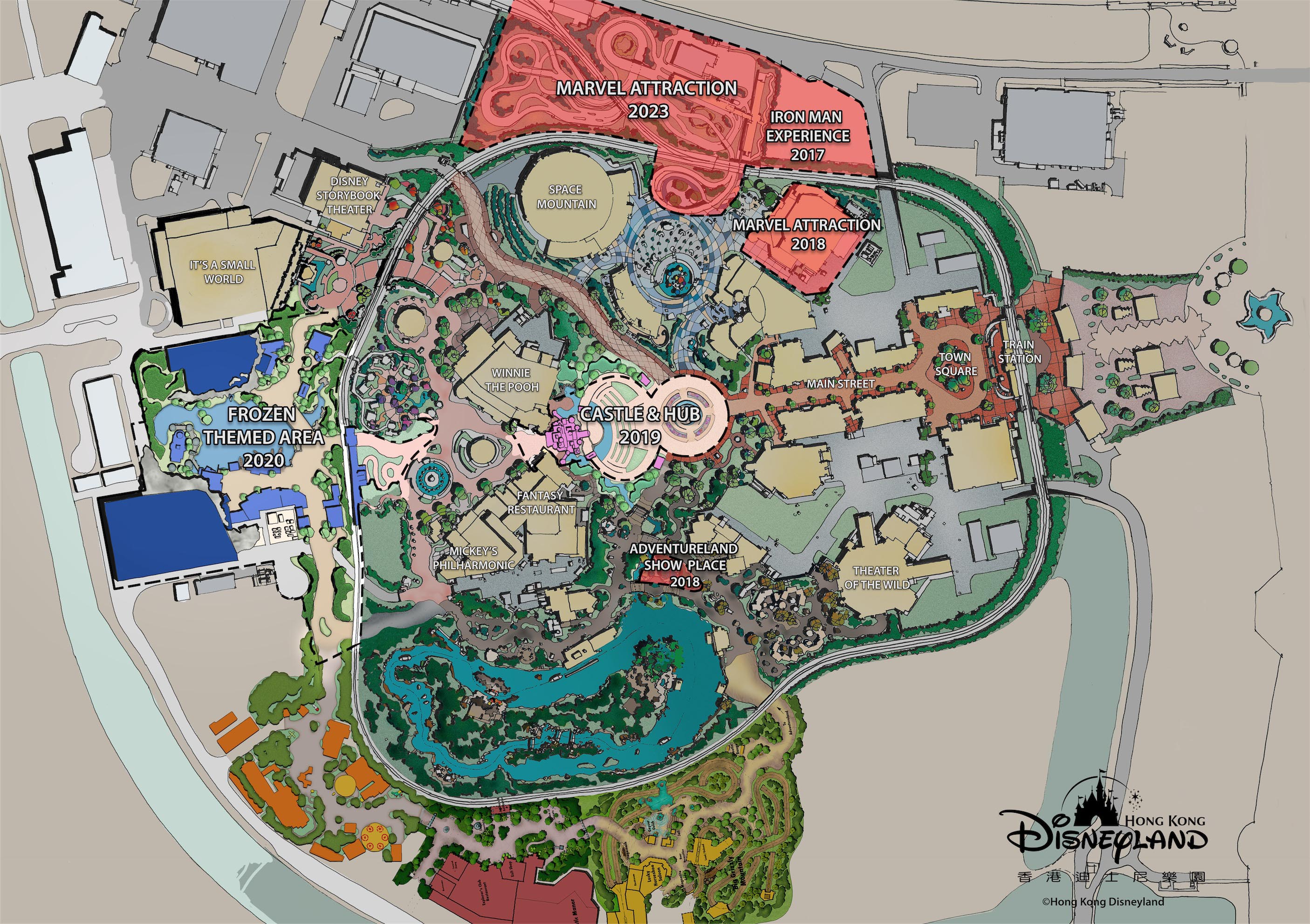香港迪士尼乐园扩建计划示意图图片