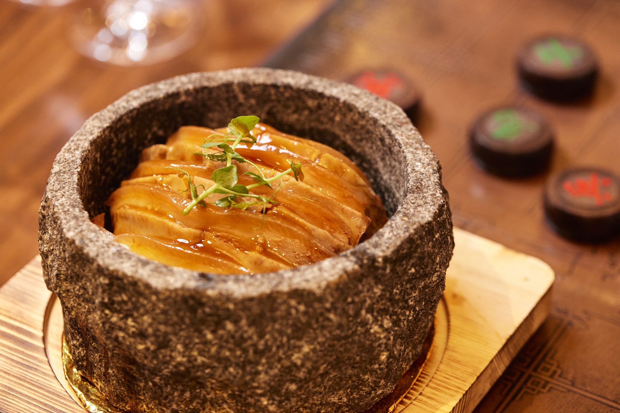 Warming Cantonese Specialities - Stewed pork belly with preserved vegetables and taro in a clay pot.jpg