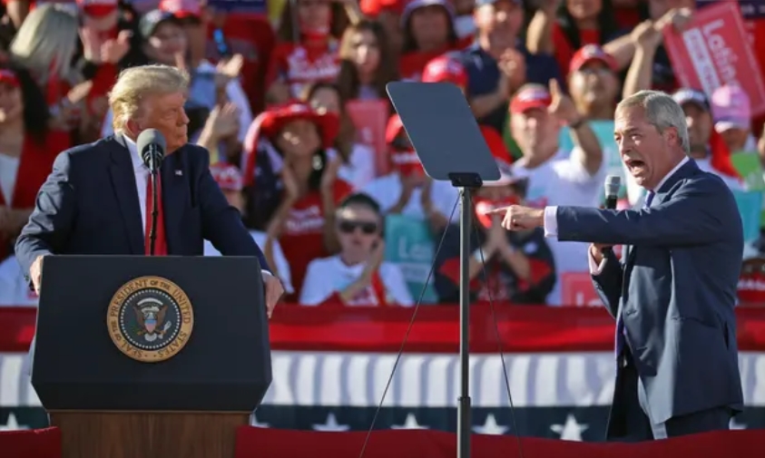 英國政治家法拉奇現身競選集會 助力特朗普