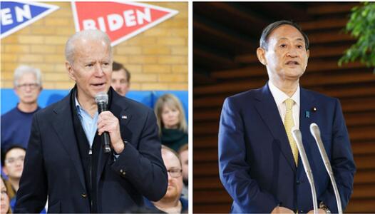 日本首相菅義偉與美國總統拜登舉行電話會談