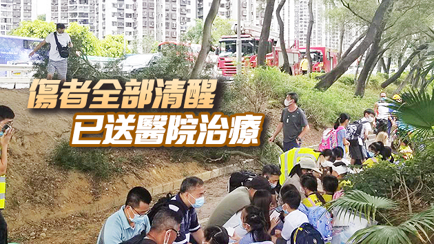 有片｜載滿學生旅巴沙田與私家車相撞 24人受傷