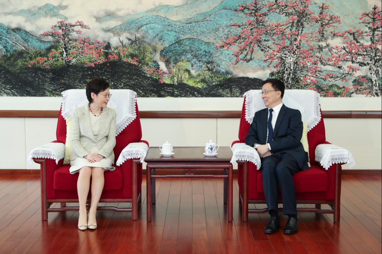 韓正已知悉林鄭通關建議 即場指示內地部門跟進