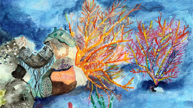 內地及港澳少兒碳中和畫作在COP15會議上展示