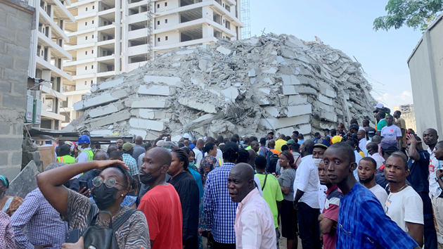 尼日利亞高層建築倒塌 釀至少6死逾百人失蹤
