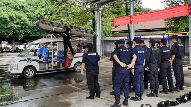 江門公安嚴陣以待做好強降雨防禦工作