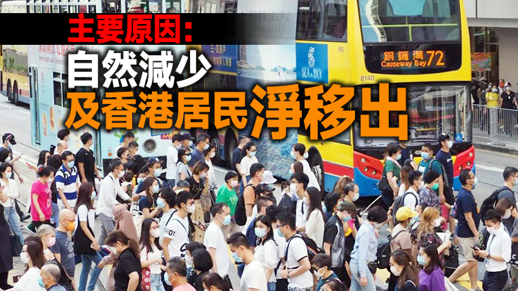 本港2022年年中人口729.16萬 按年跌1.6%