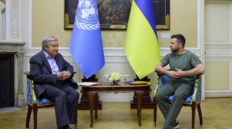 澤連斯基與聯合國秘書長古特雷斯舉行會晤