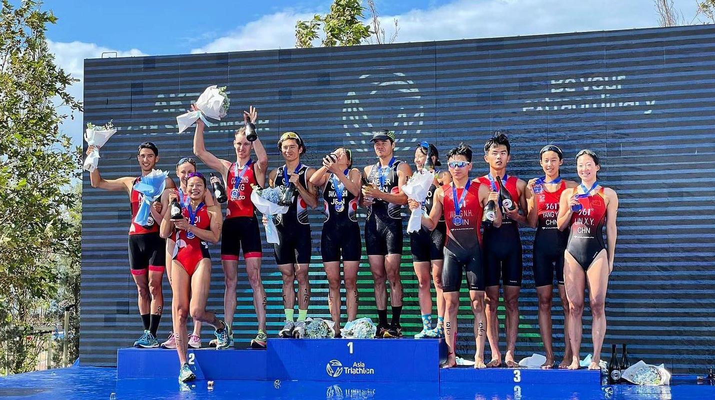 三項鐵人亞洲錦標賽 港隊首奪混合接力銀牌