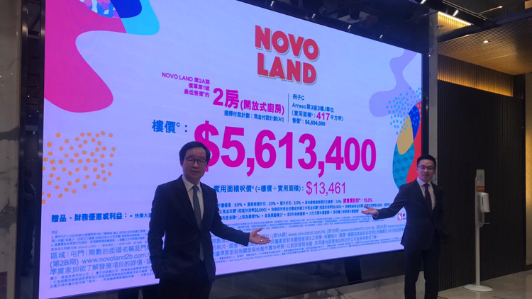 【港樓】NOVO LAND第2A期首批186伙 折實價334.7萬元起