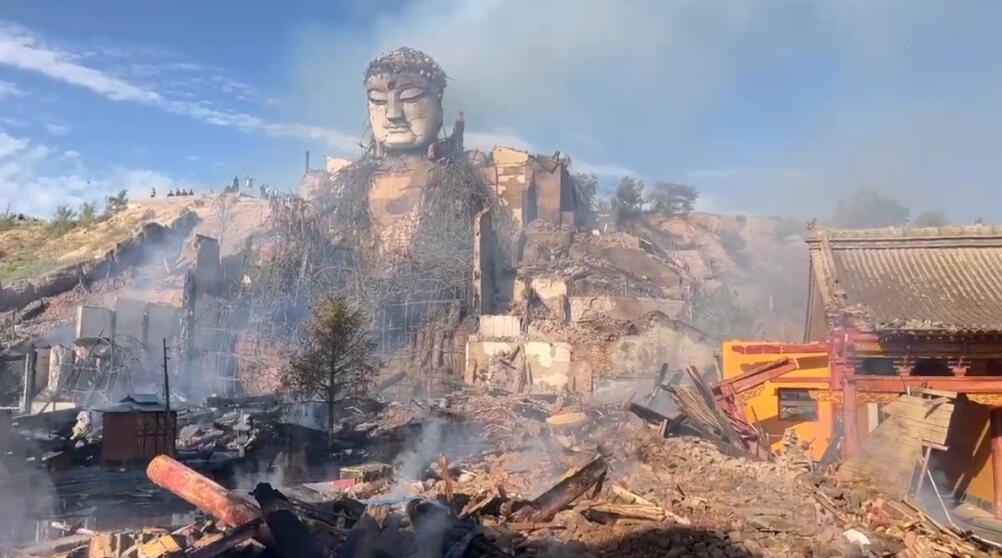 甘肅山丹大佛寺發生火災 目前明火已撲滅