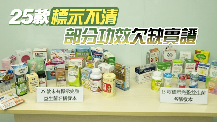 消委會：40款益生菌補充劑中2款不宜供人類食用