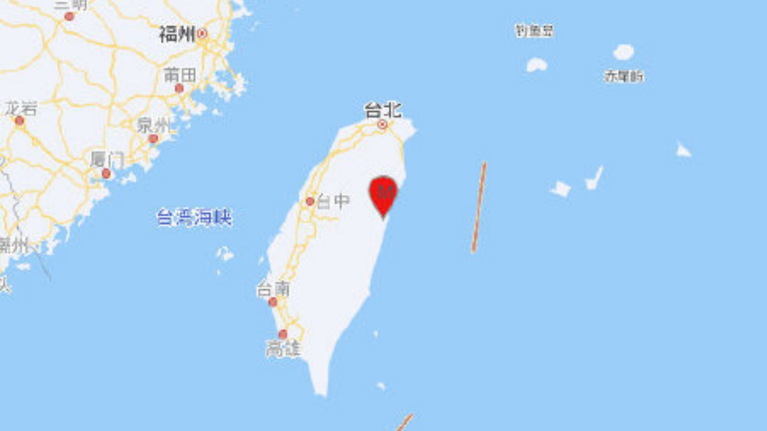 台灣花蓮縣發生4.5級地震