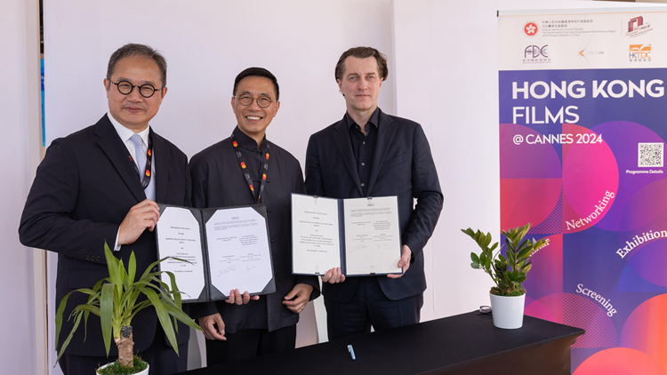 楊潤雄率團參加第77屆康城影展 簽署合作諒解備忘錄