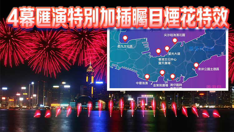 跨年倒數煙花滙演共5幕歷時12分鐘 8個最佳觀賞位一覽