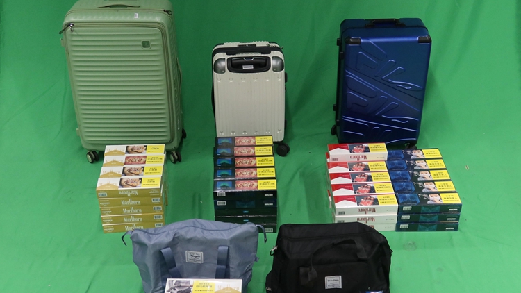 行李分別藏1.14萬及8600支未完稅香煙且未申報 2男分別判囚4月及3月並罰款