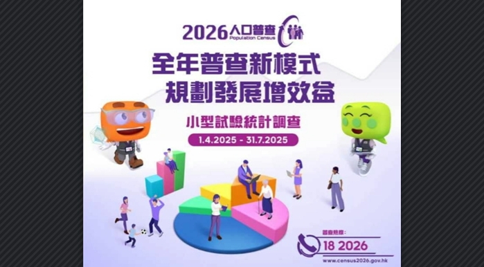 統計處4月展開小型試驗統計調查 抽選9000戶參與
