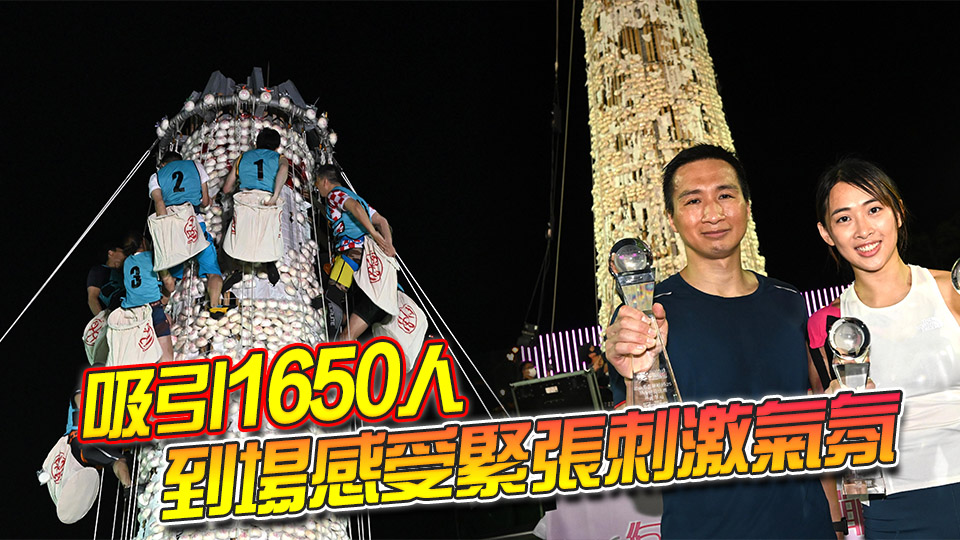 長洲搶包山比賽郭嘉明10奪「包山王」 龔子珊成「包山后中后」