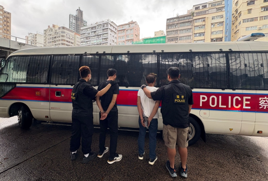 警方破旺角毒窟 拘3人檢少量冰毒