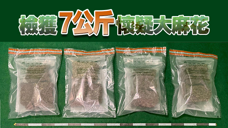 海關機場檢值150萬元懷疑大麻花 拘捕從曼谷抵港男旅客