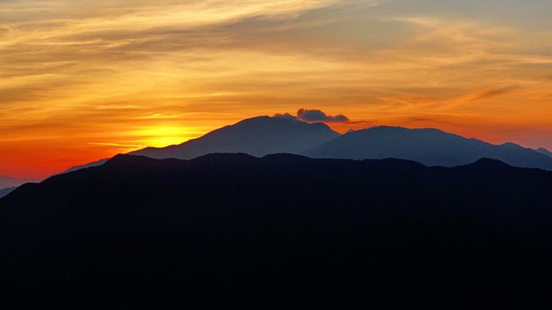 皖祁門馮家頂：高山披金縷朝陽沐夏晨