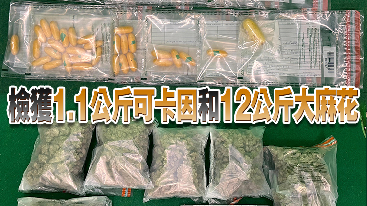 海關機場偵破2宗旅客販毒案 拘捕3名女子 檢值350萬元毒品