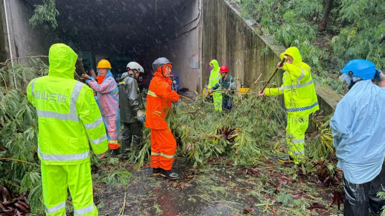 深圳園山的風雨守護者  築牢颱風「韋帕」的社區防禦線