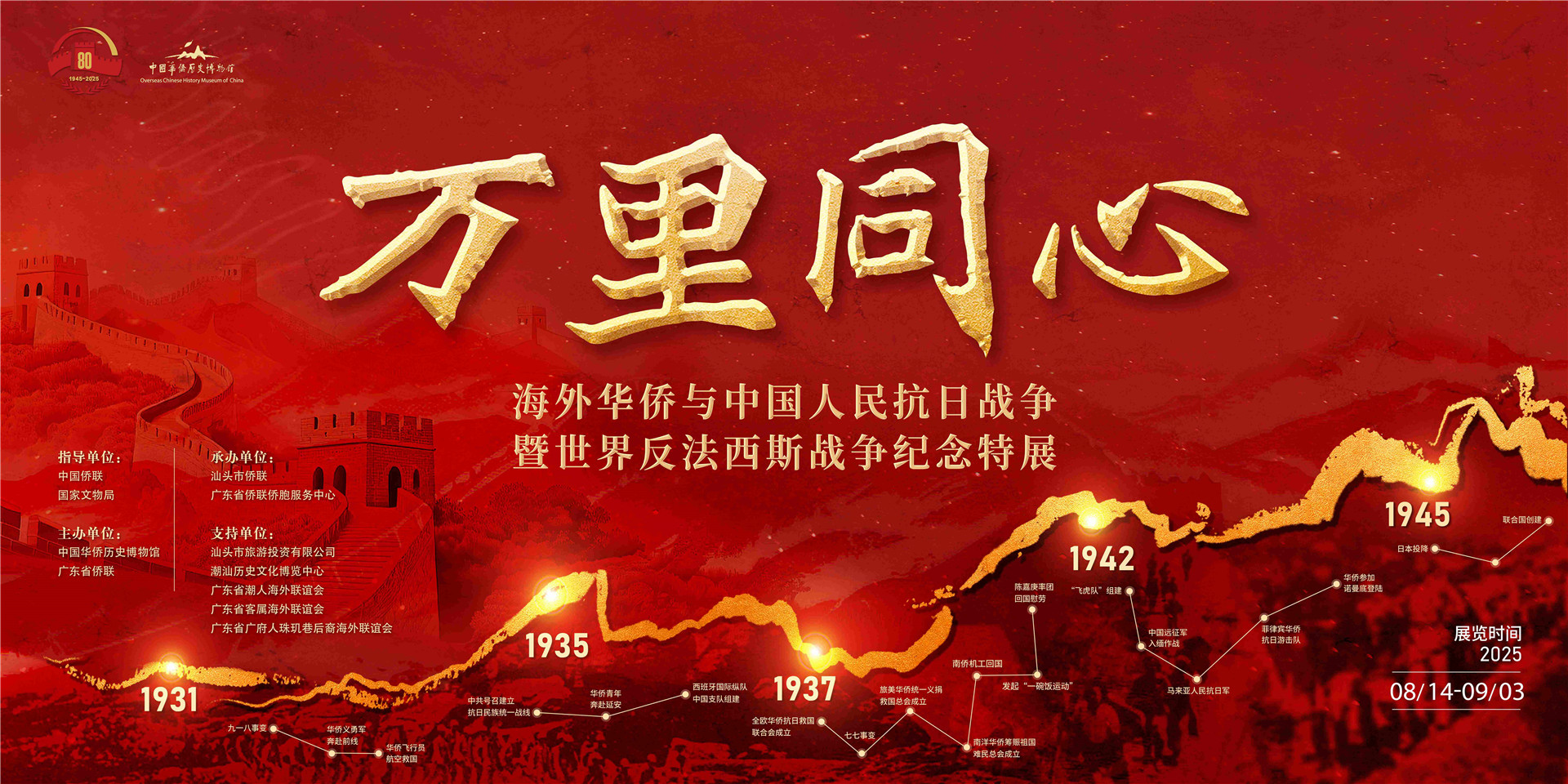 「萬里同心——海外華僑與中國人民抗日戰爭暨世界反法西斯戰爭紀念特展」（廣東巡展）汕頭站開幕