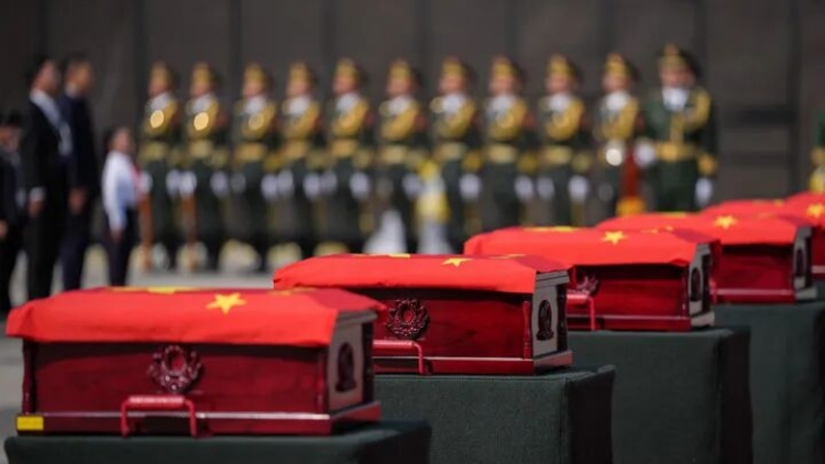 【圖片新聞】第十二批在韓中國人民志願軍烈士遺骸在瀋陽安葬