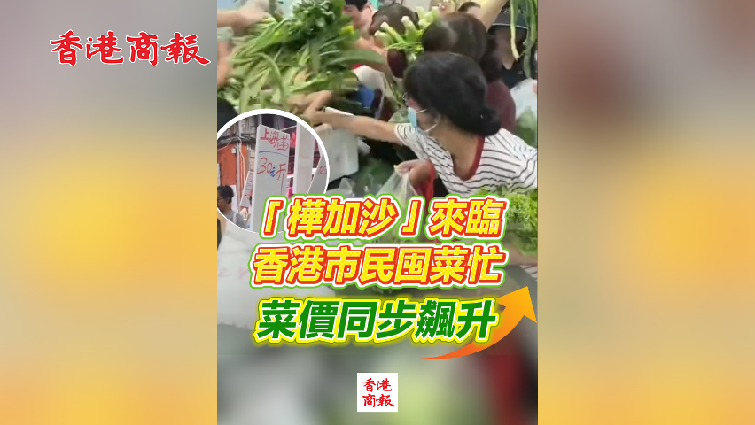 有片丨「樺加沙」來臨 香港市民囤菜忙 菜價同步飆升