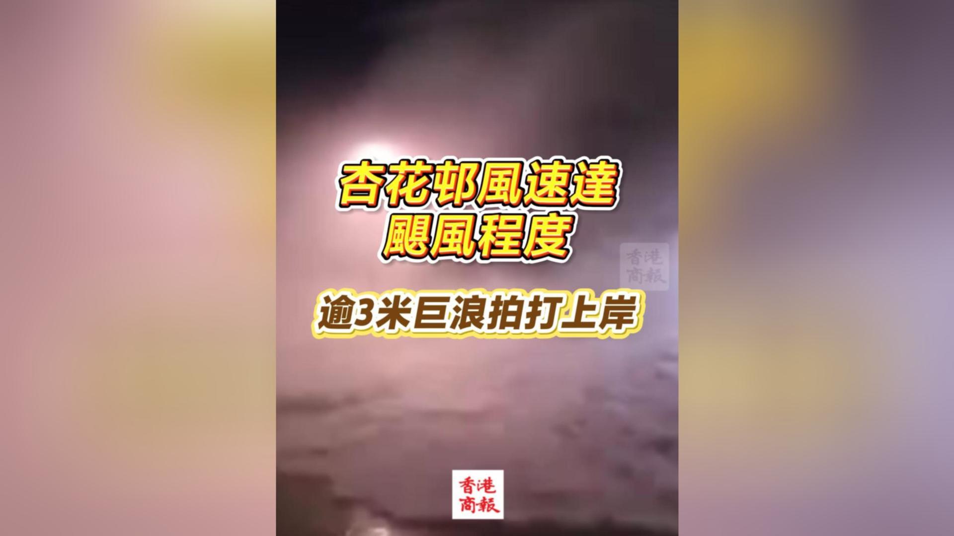 有片丨杏花邨風速達颶風程度 逾3米巨浪拍打上岸