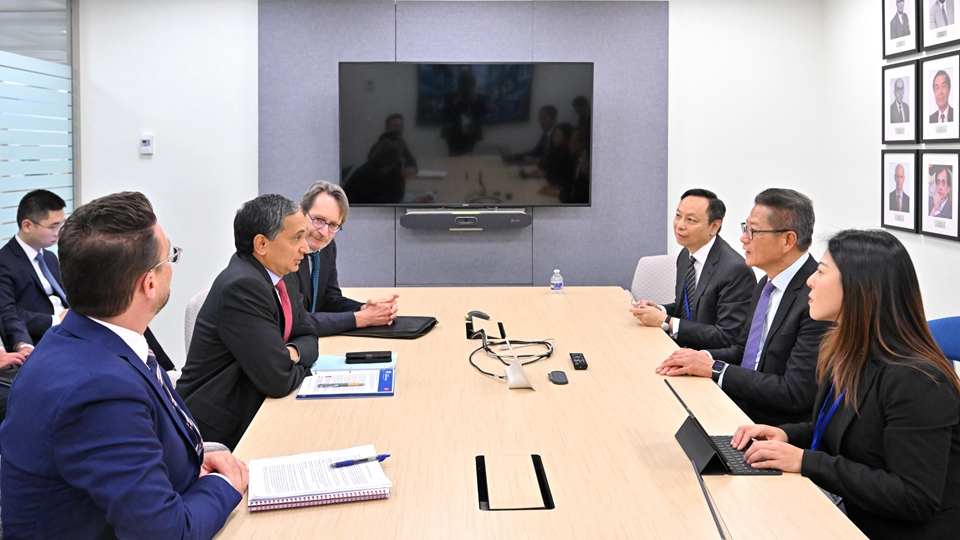 陳茂波轉抵華盛頓訪問 晤IMF及世行高層人員