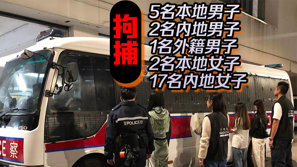 警方新界南打擊黑工及掃黃 拘捕27名男女