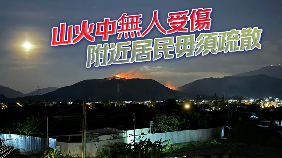 有片｜元朗掌牛山火焚燒10小時 火龍長達500米 