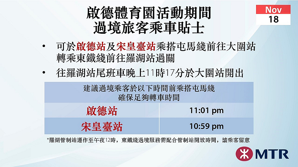 啟德體育園足球賽 港鐵呼籲提早計劃行程