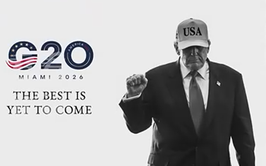 外媒：美國接掌G20，立即清空官網 只留特朗普握拳照