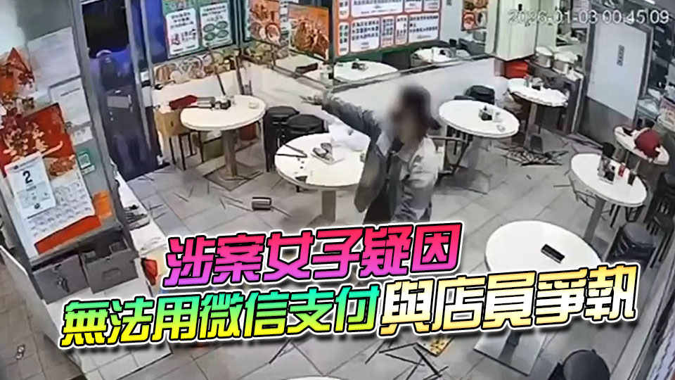 有片〡上水食肆刀劈警員片曝光 內地女被10警制服