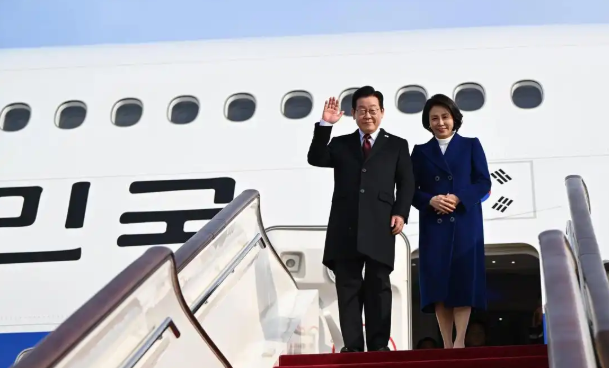 韓國總統李在明抵京 開啟為期4天訪華行程