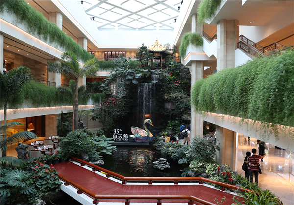 广州白天鹅宾馆一景（12月1日摄）。